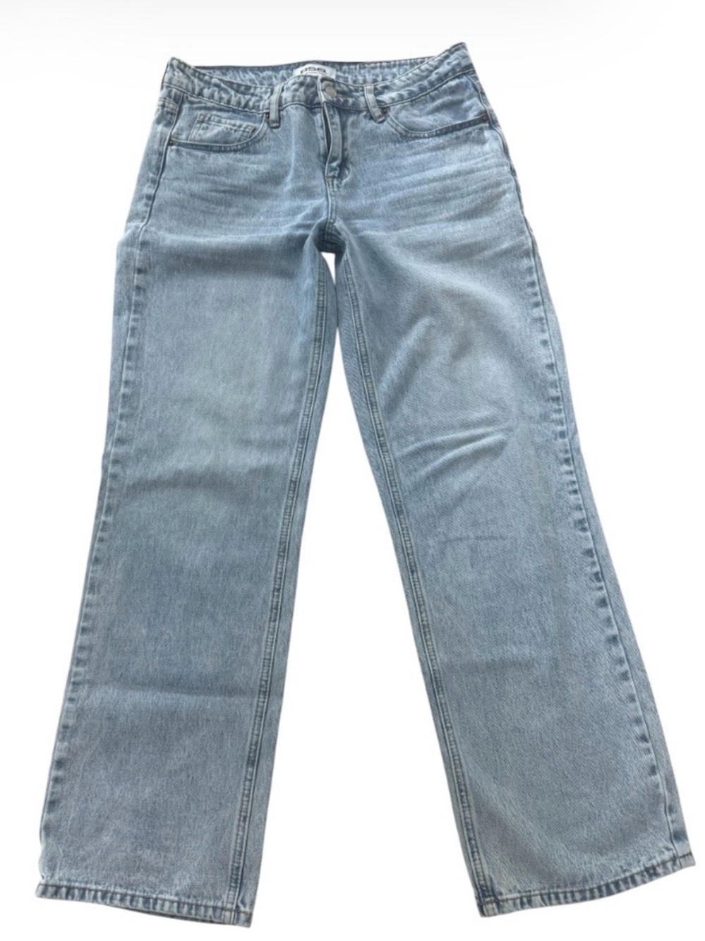 RSQ Women’s Low Rise Wide Leg Size 27 Light Wash Blue Denim Loose Straight. Y2K